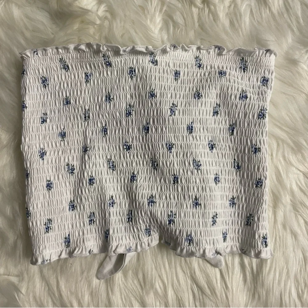 SMOCKED TIE-BACK TUBE TOP - Picture 7 of 7